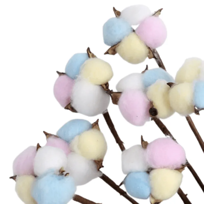 10 Piece Cotton Flower Decorative - Artificial Soft Touch