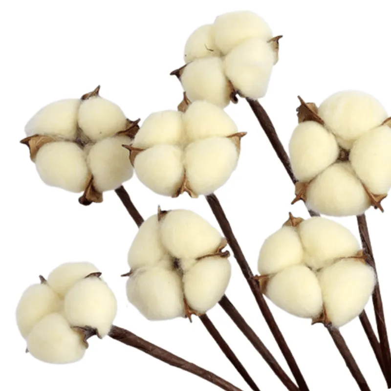 10 Piece Cotton Flower Decorative - Artificial Soft Touch