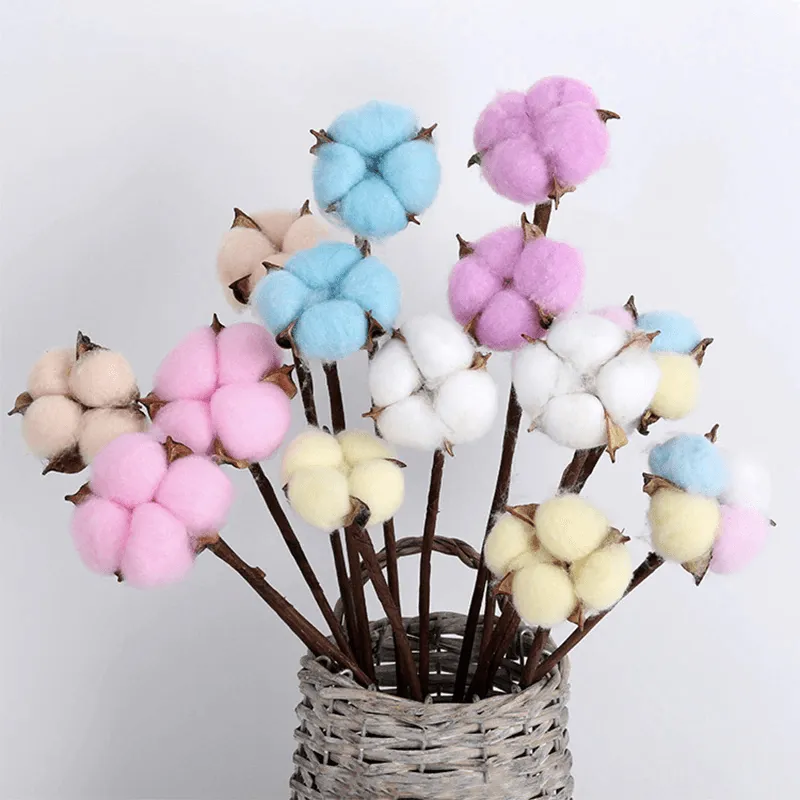10 Piece Cotton Flower Decorative - Artificial Soft Touch