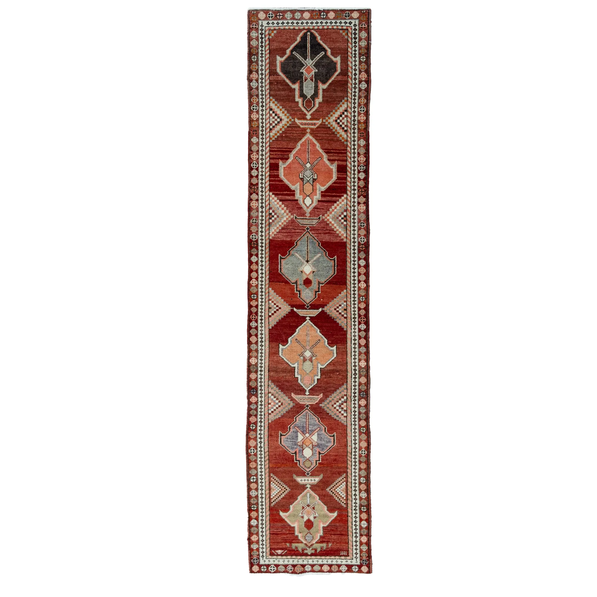 11215 Handwoven Vintage Rug 3x13’3