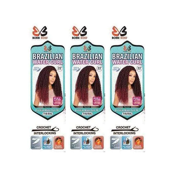 [3 Pack Deal] Bobbi Boss African Roots Collection Crochet Braid - BRAZILIAN WATER CURL 22"
