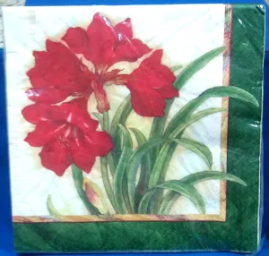 AMARYLLIS DINNER PAPER NAPKINS