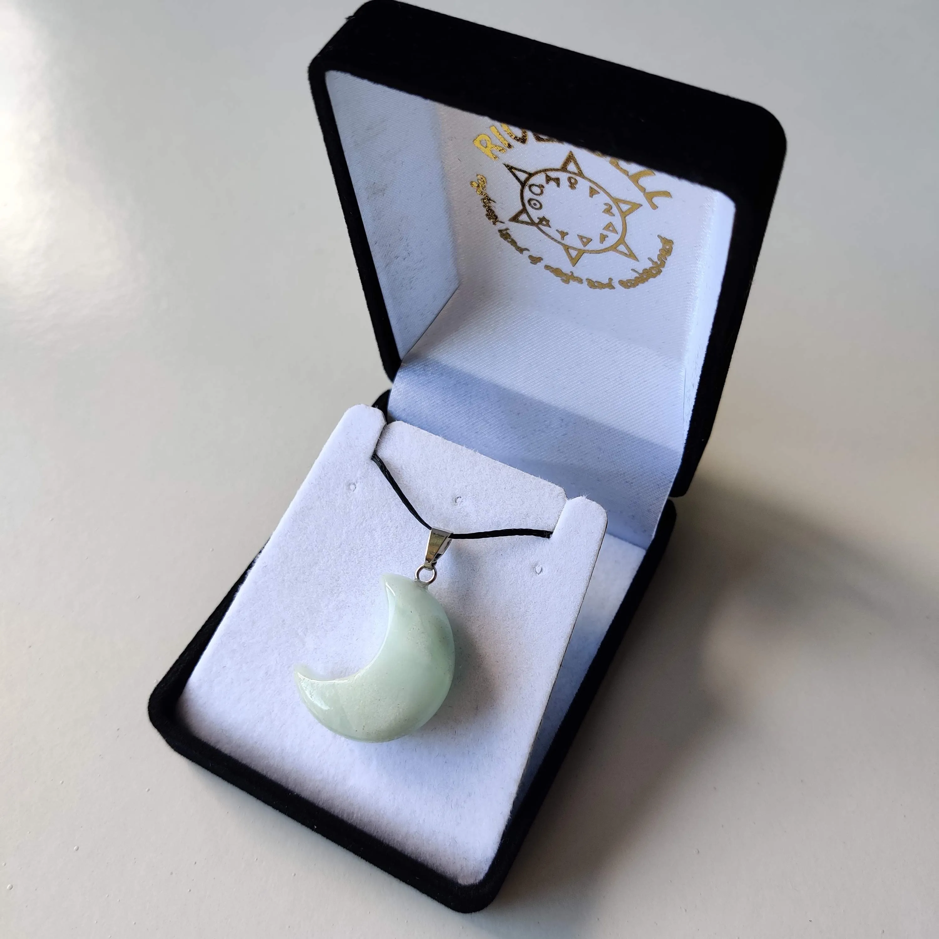 Amazonite Moon Pendant