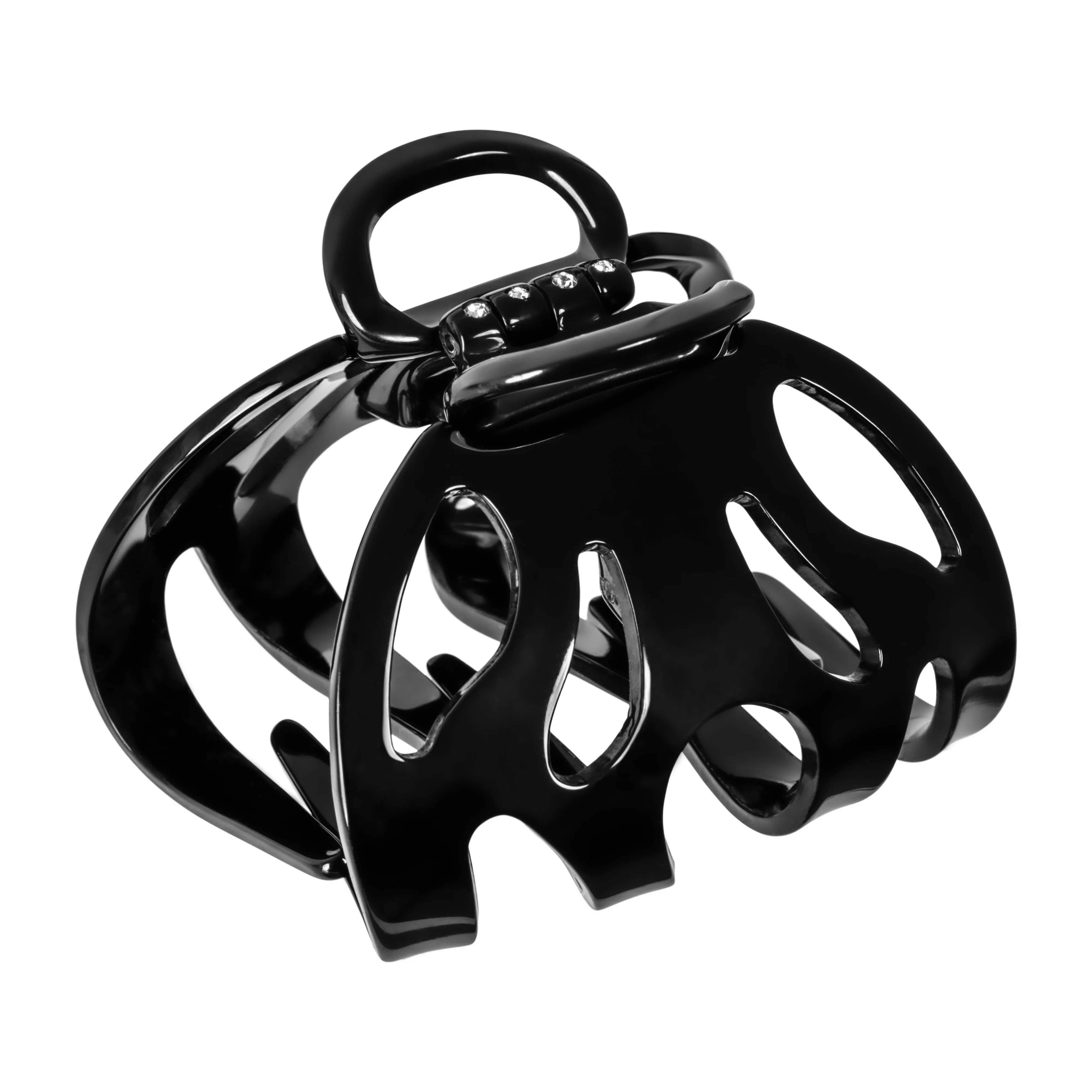 Amelie Plus Crystal Large Black Claw Clip