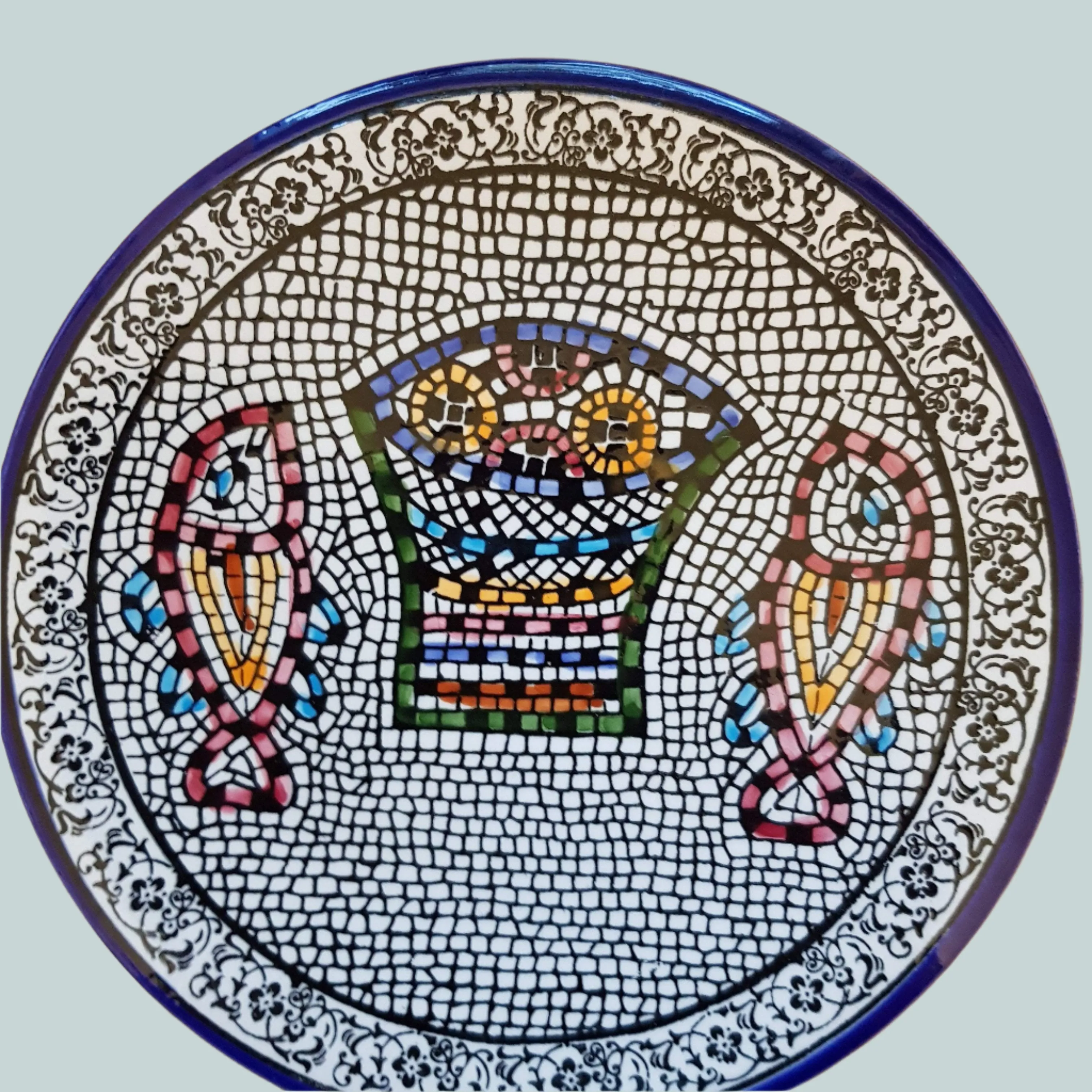 Armenian Ceramic bowls for serving or decoration. 19 cm Diameter. Tabgha Mosaic.