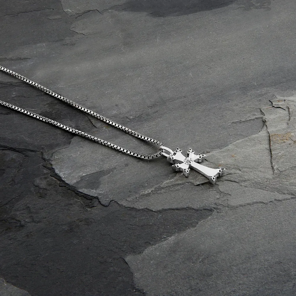 Armenian Cross Pendant Necklace in silver