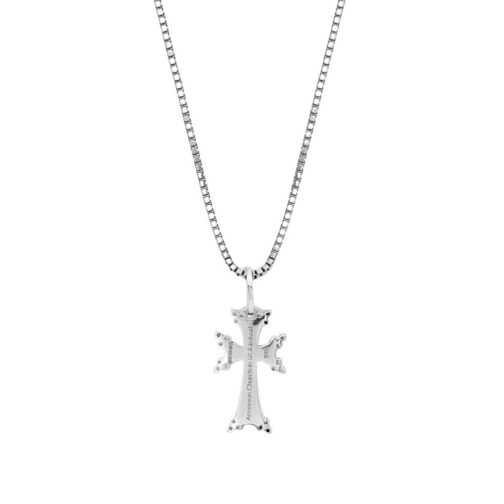 Armenian Cross Pendant Necklace in silver