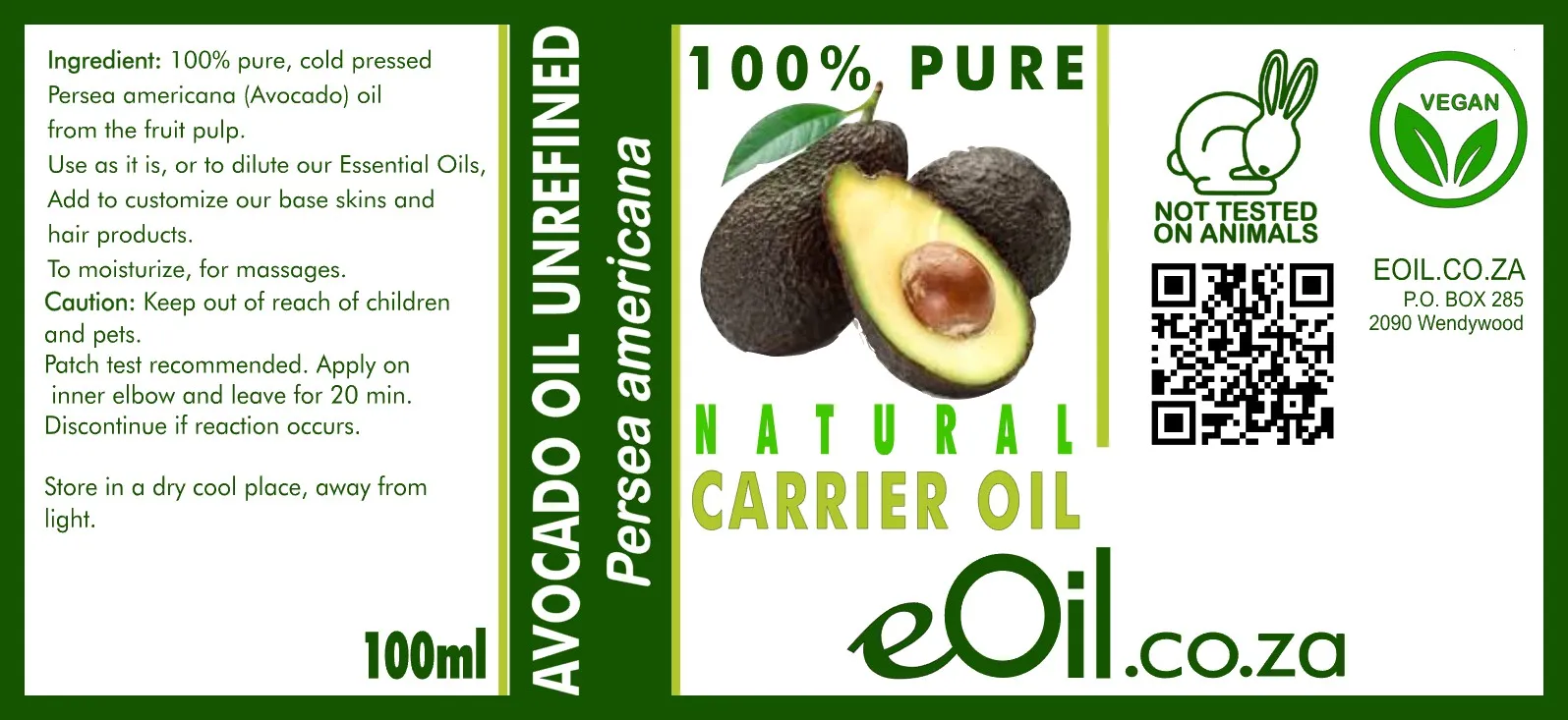 Avocado Natural Carrier Oil Unrefined