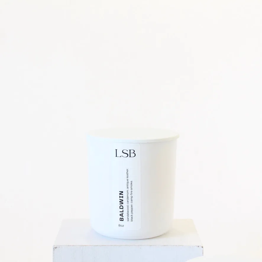 BALDWIN Hand Poured Candle. Cedar Smoke. Cardamom. Oud. Incense. Black Pepper. 8 oz.