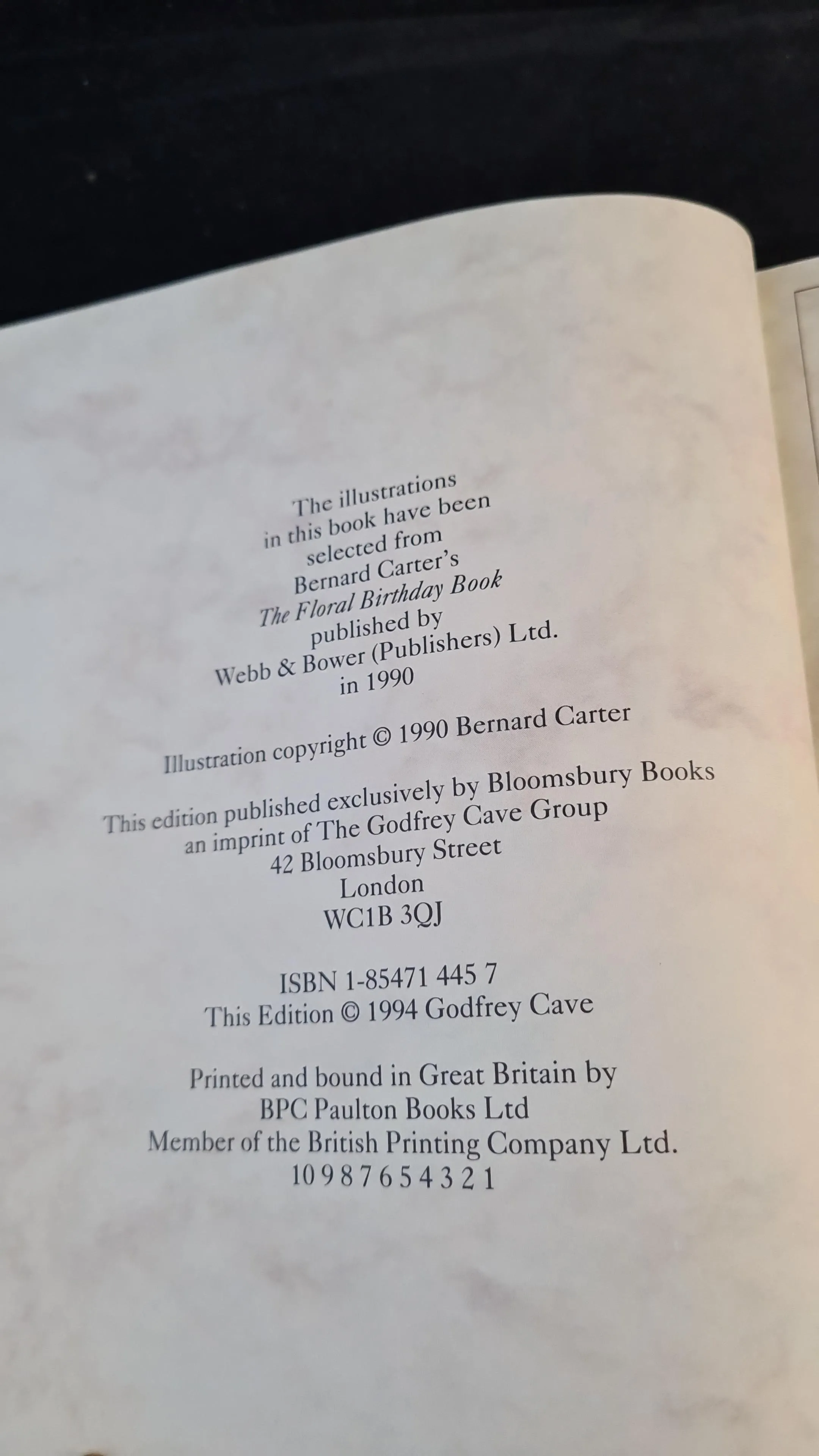 Bernard F Carter - The Floral Day Book, Bloomsbury Books, 1994