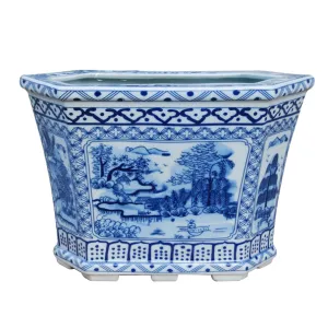 Blue & White Six Side Porcelain Planter