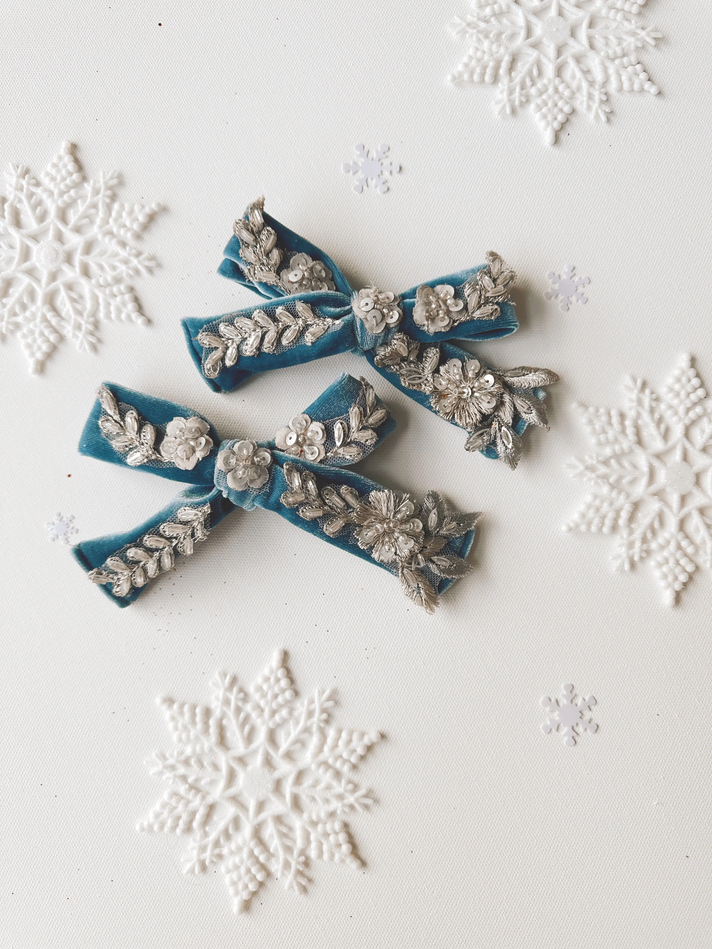Blue and Silver lux bow