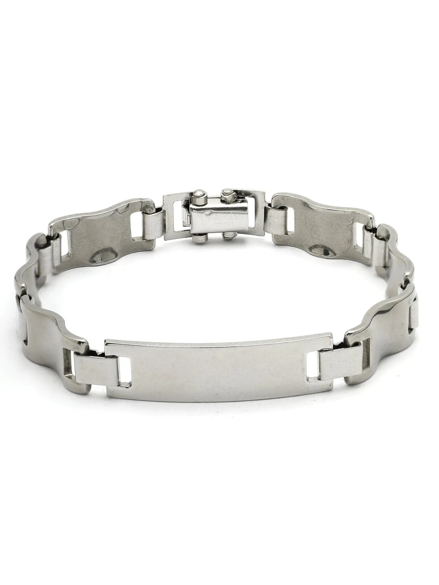Bohey by KARATCART Black and Silver Link Bracelet for Men