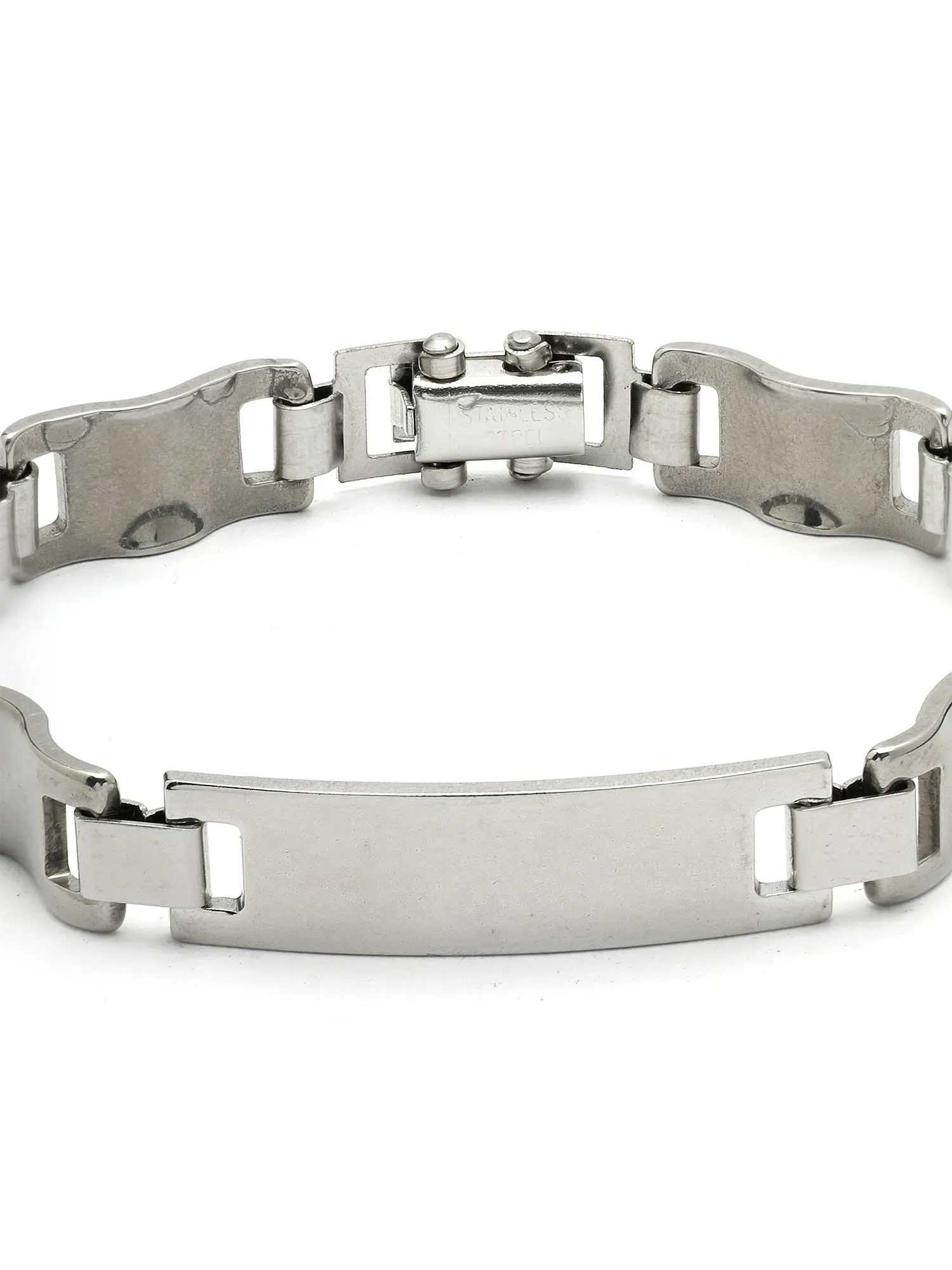 Bohey by KARATCART Black and Silver Link Bracelet for Men