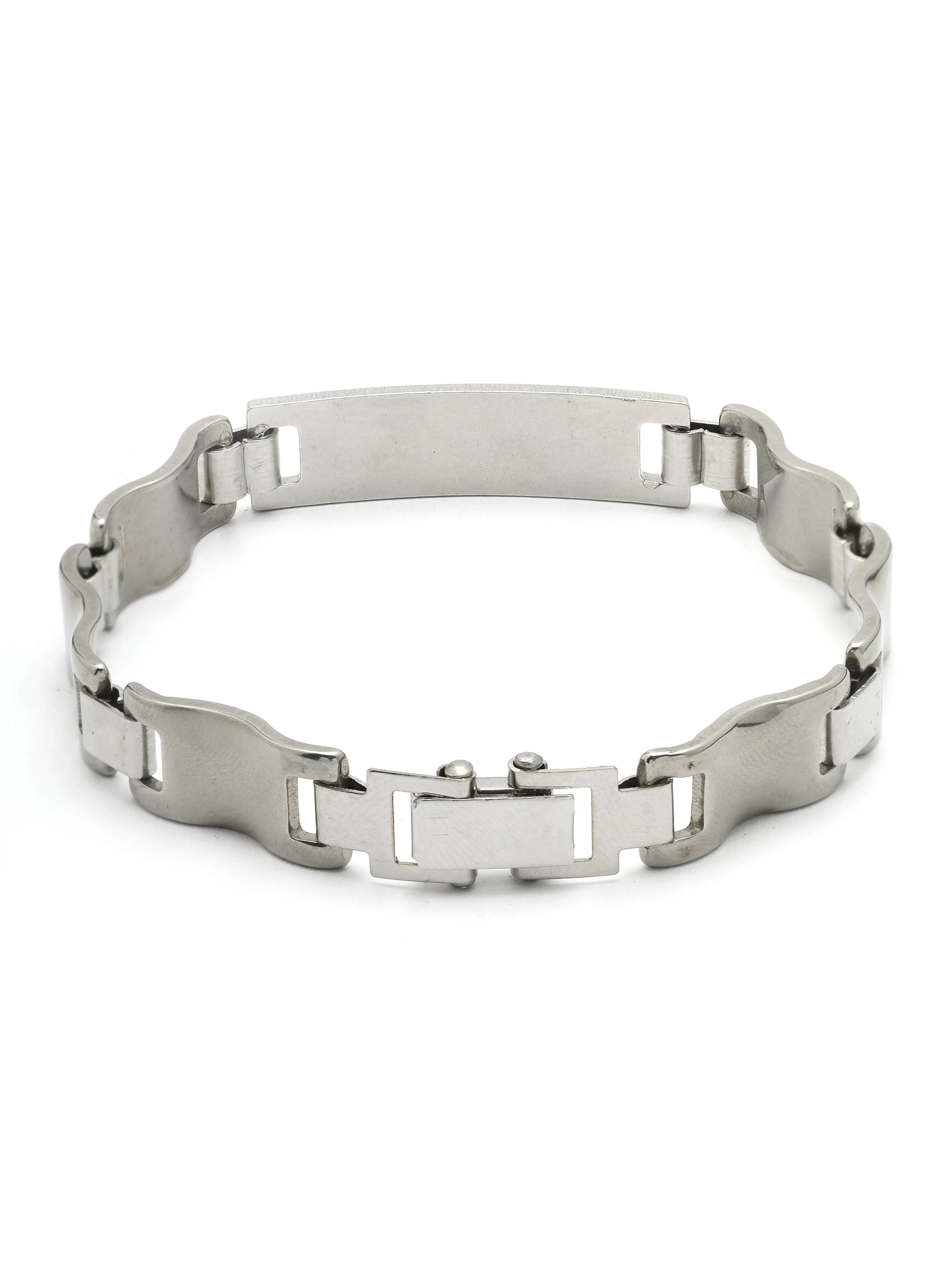 Bohey by KARATCART Black and Silver Link Bracelet for Men