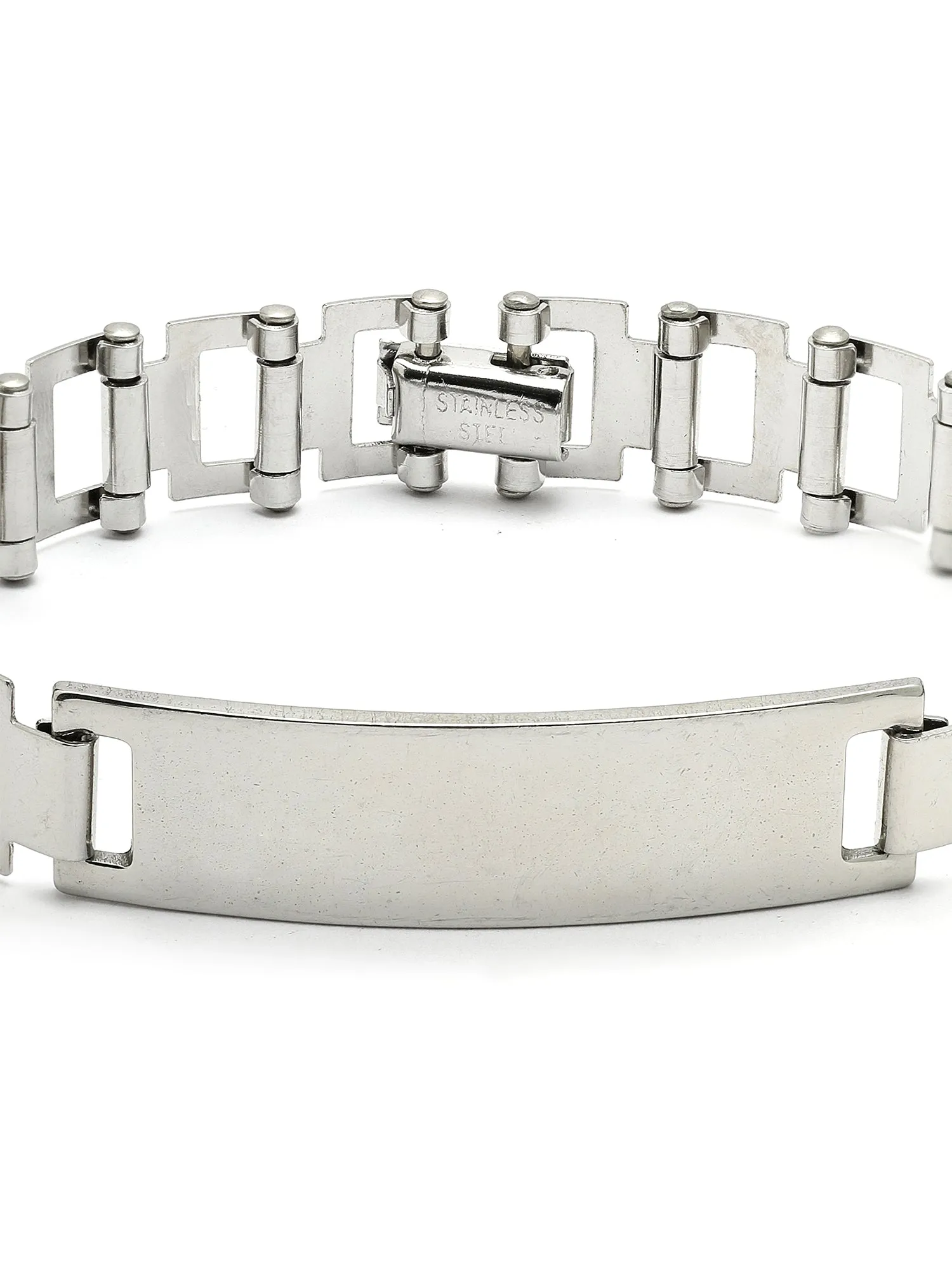 Bohey by KARATCART Silver Plated Link Chain Chunk Bracelet for Men
