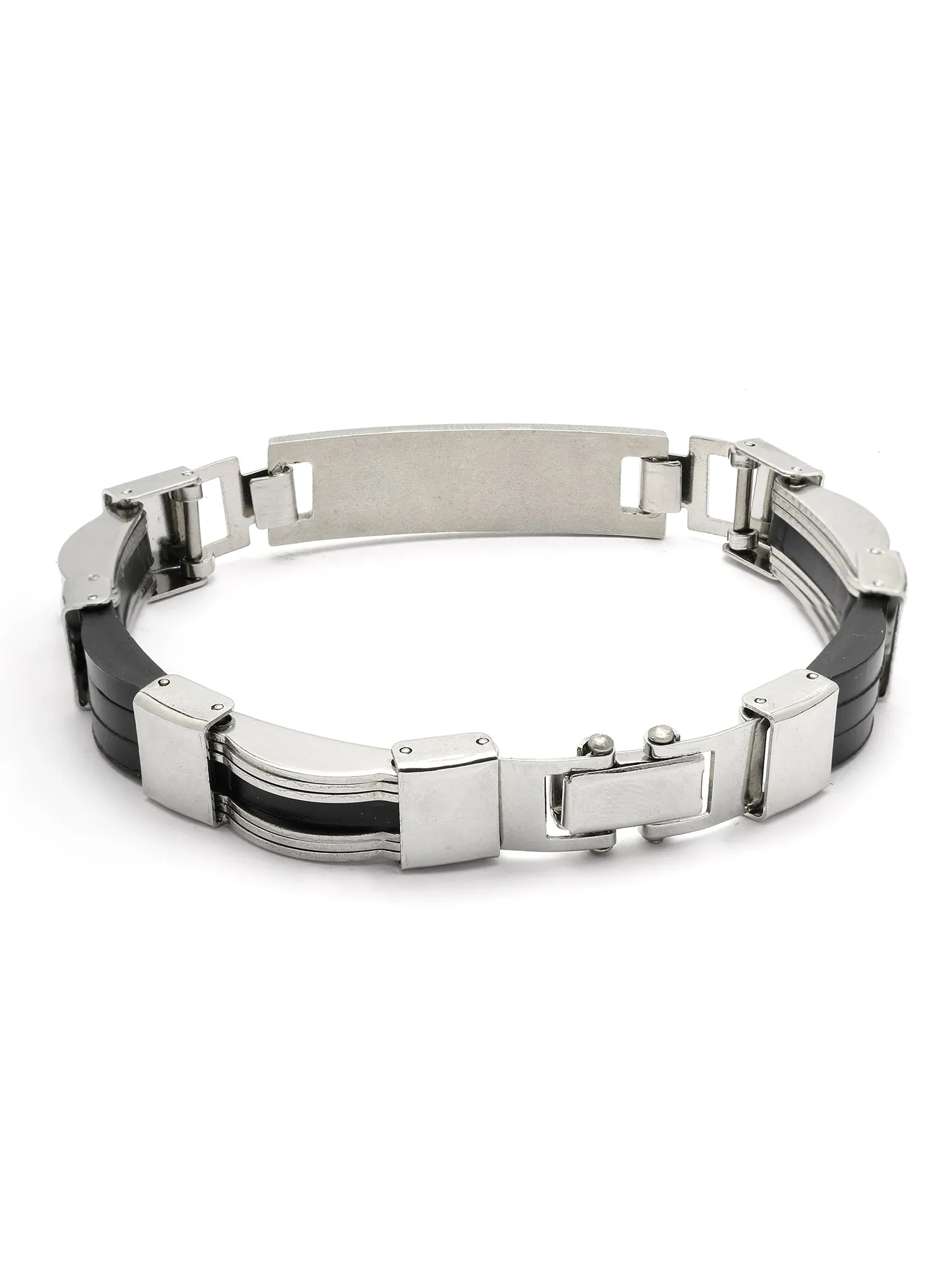 Bohey by KARATCART Silver Tone Stainless Steel Link Chain Bracelet for Men