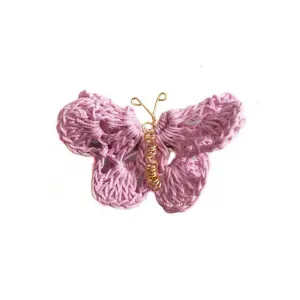 Butterfly Hair Pin Lilac Crochet