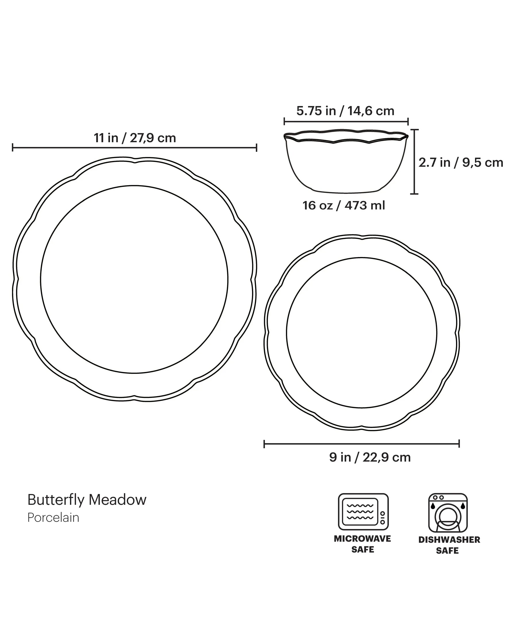 Butterfly Meadow Holiday 12-Piece Dinnerware Set
