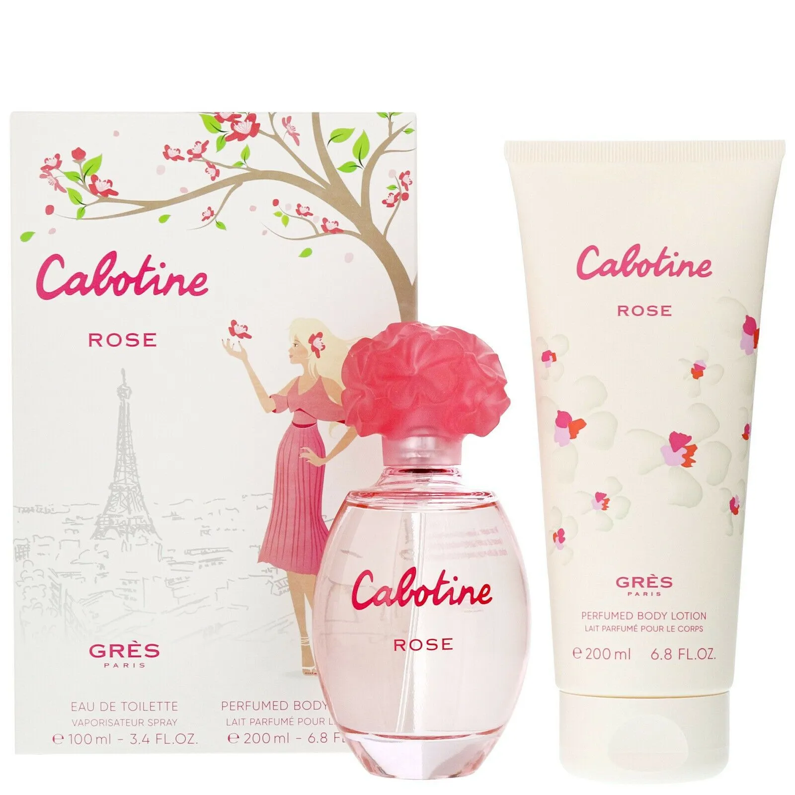 Cabotine Rose Duo 2 Pc Gift Set (3.4 oz Eau de Toilette Spray   6.7 oz Body Lotion) for Women