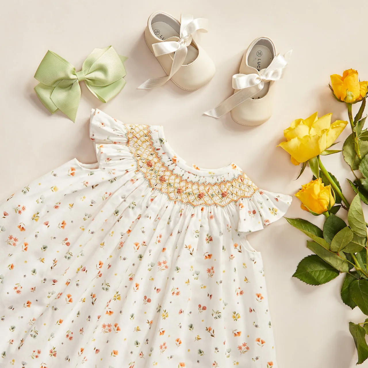 CADENZA HAND-SMOCKED BABY SET