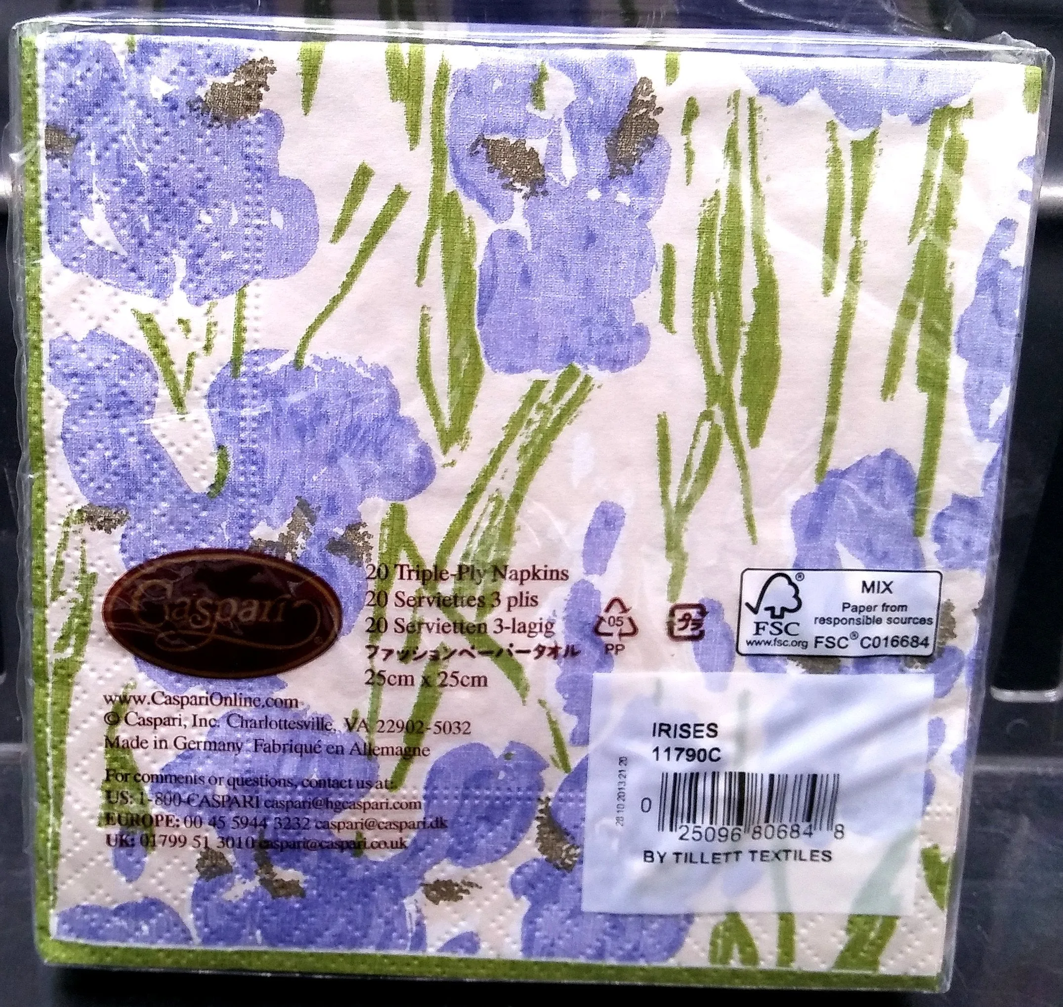 CASPARI IRIS PAPER BEVERAGE NAPKINS