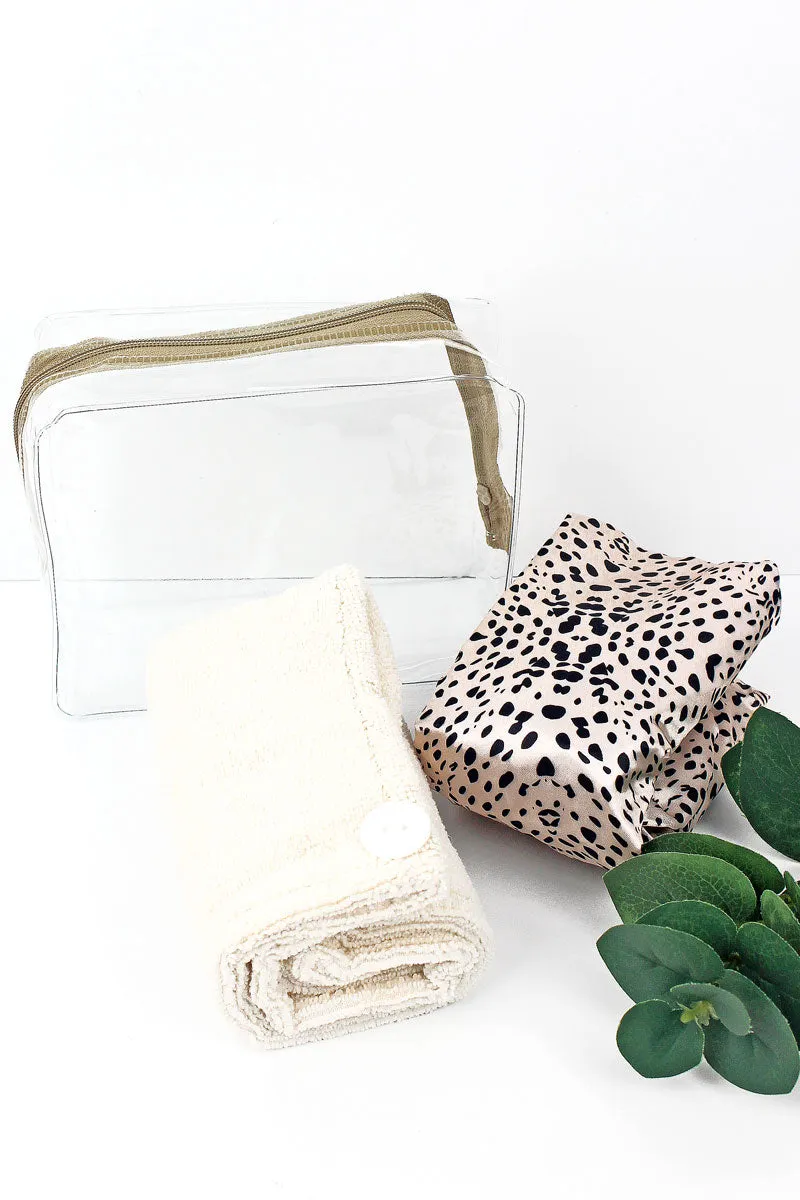 Cheetah Shower Cap & Hair Turban Set