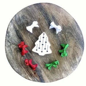 Christmas Bow Clip Set (6pc)