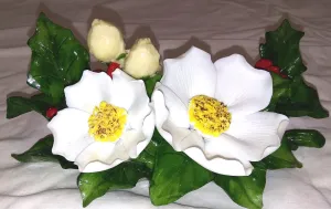 CHRISTMAS ROSES DECOR PIECE