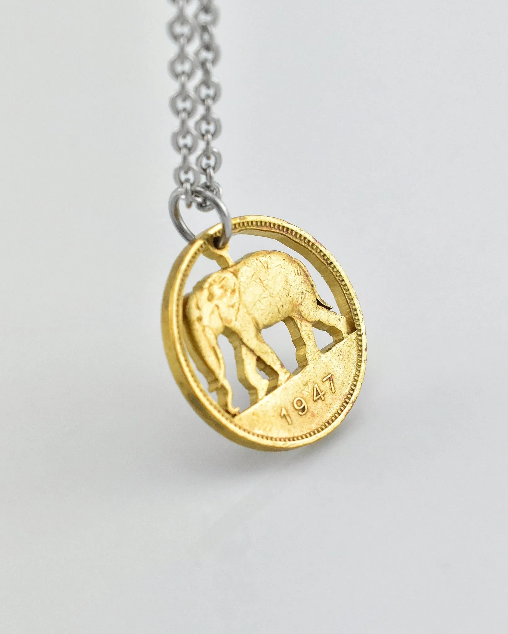 Congo - Elephant Cut Coin Pendant