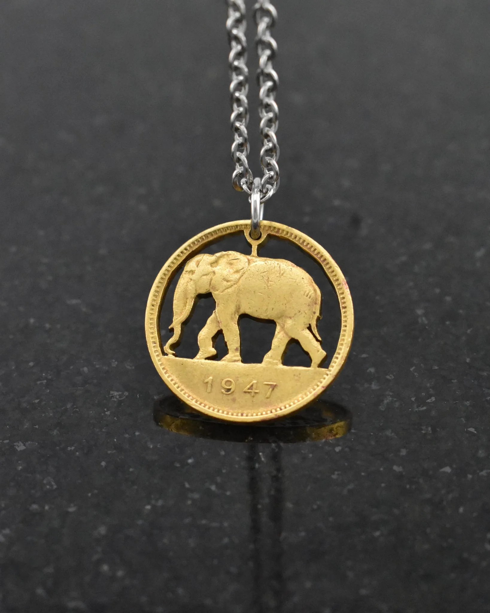 Congo - Elephant Cut Coin Pendant