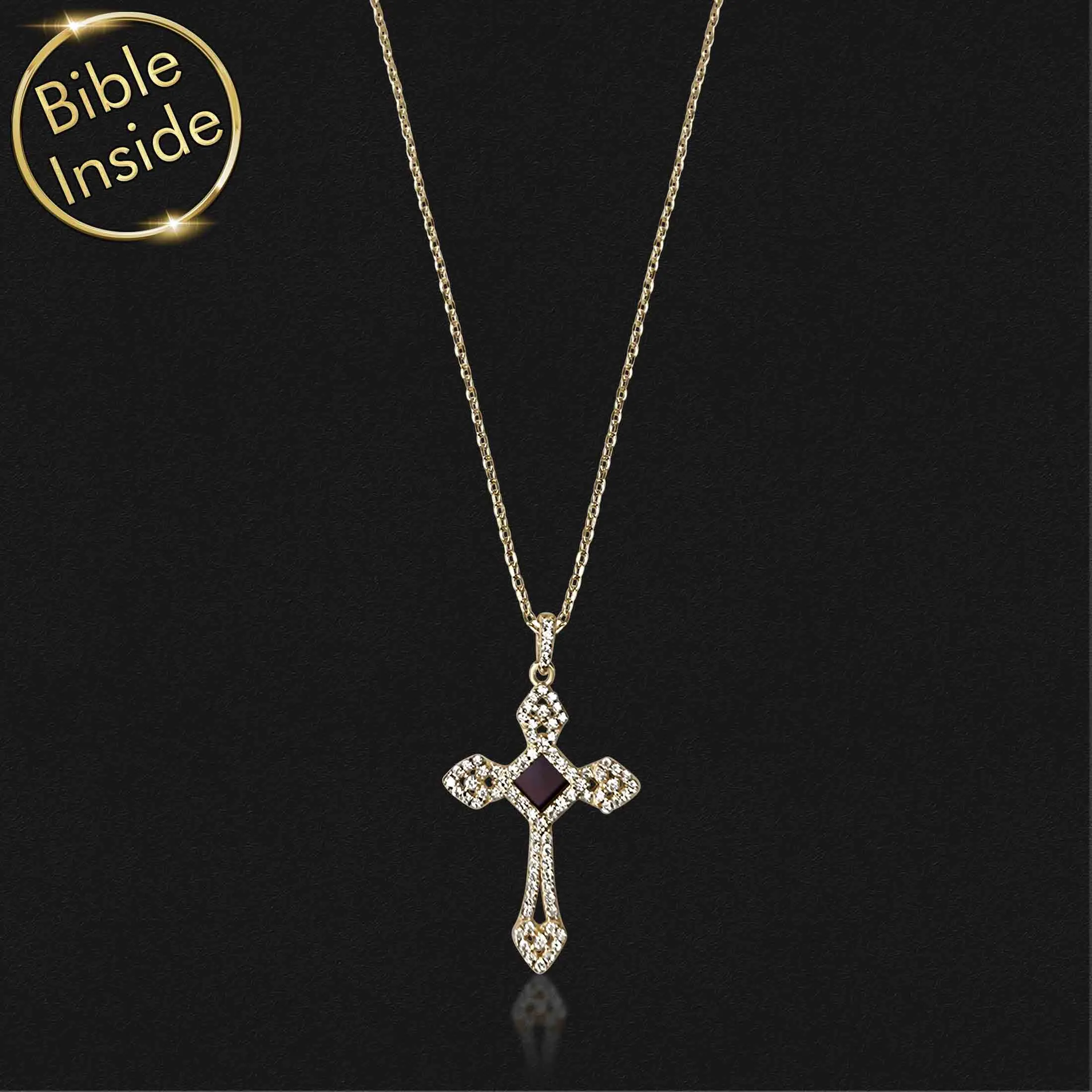 Cross Pendant for Women with Nano Bible - Royal Cross Pendant