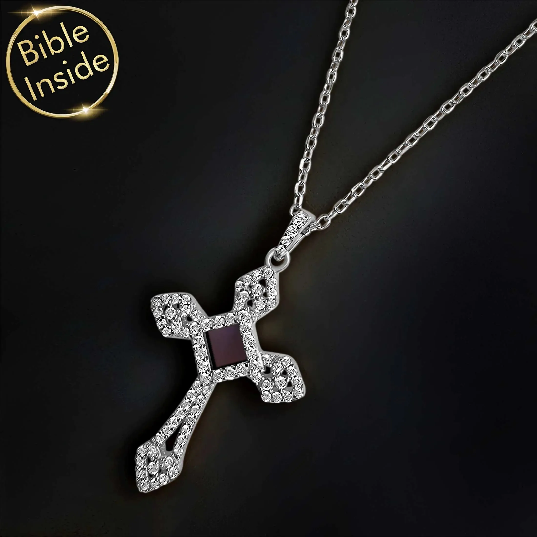 Cross Pendant for Women with Nano Bible - Royal Cross Pendant