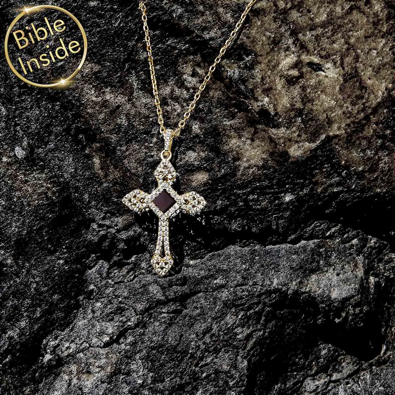 Cross Pendant for Women with Nano Bible - Royal Cross Pendant
