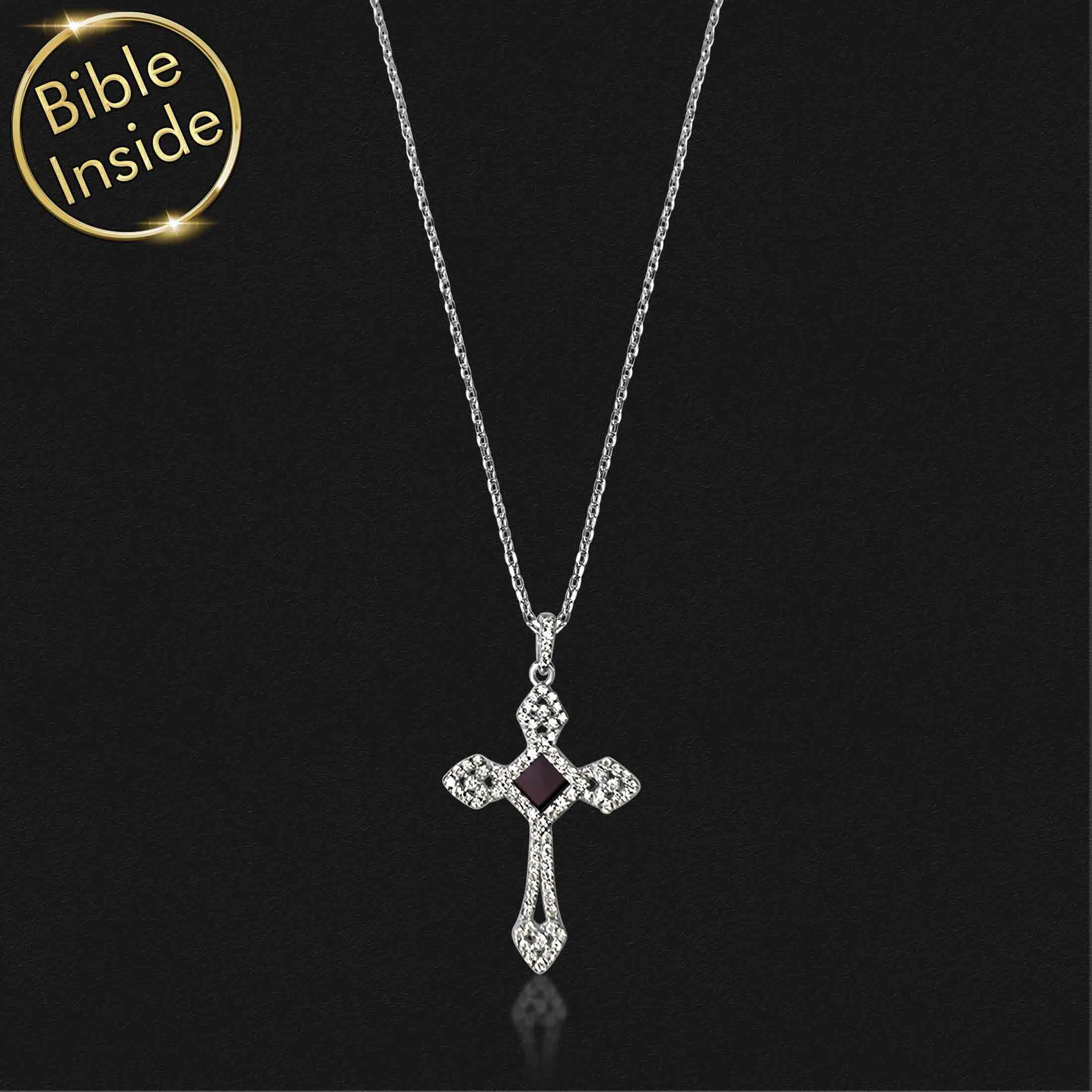 Cross Pendant for Women with Nano Bible - Royal Cross Pendant