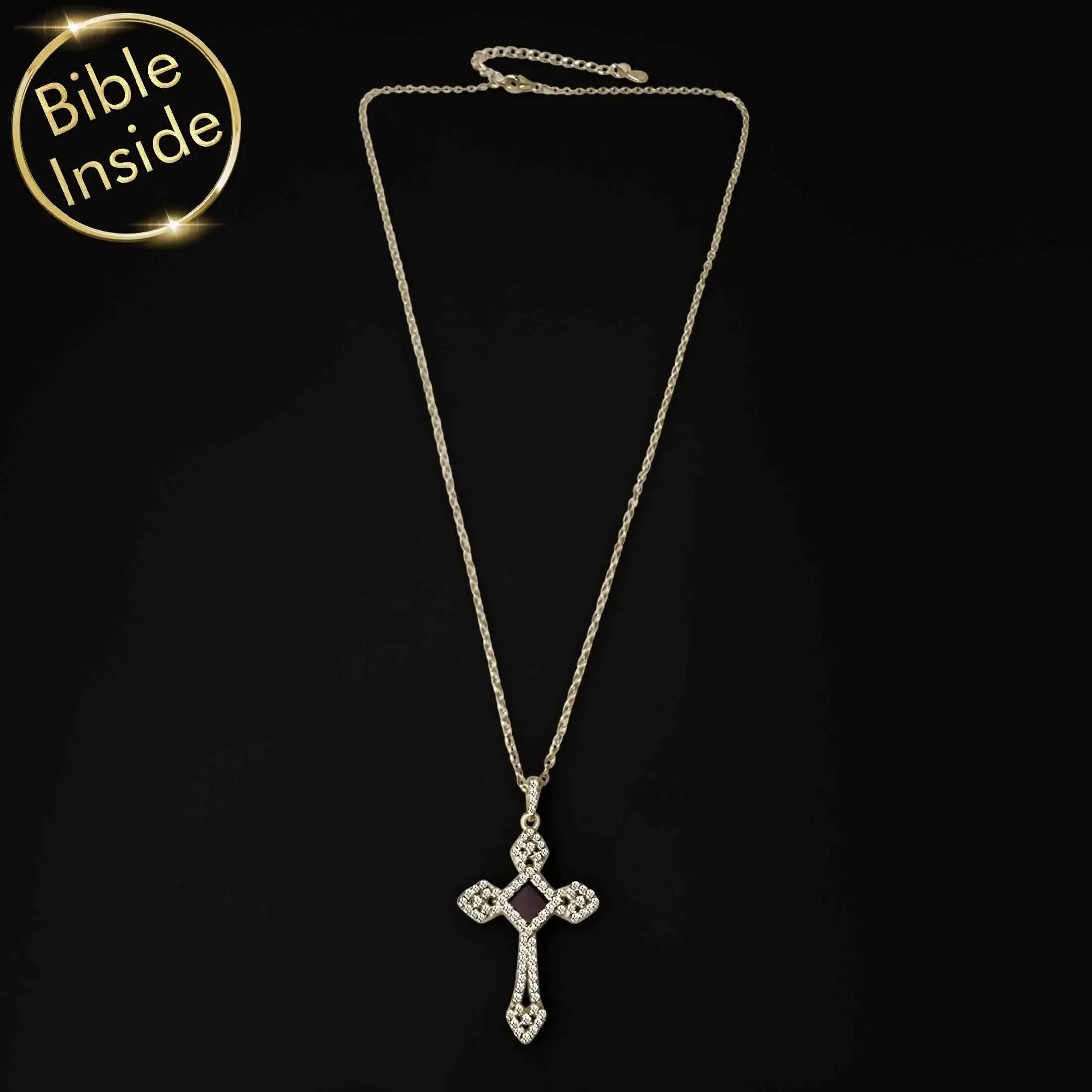 Cross Pendant for Women with Nano Bible - Royal Cross Pendant