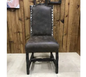 Custom Leather Dining Chair With Brindle Cowhide