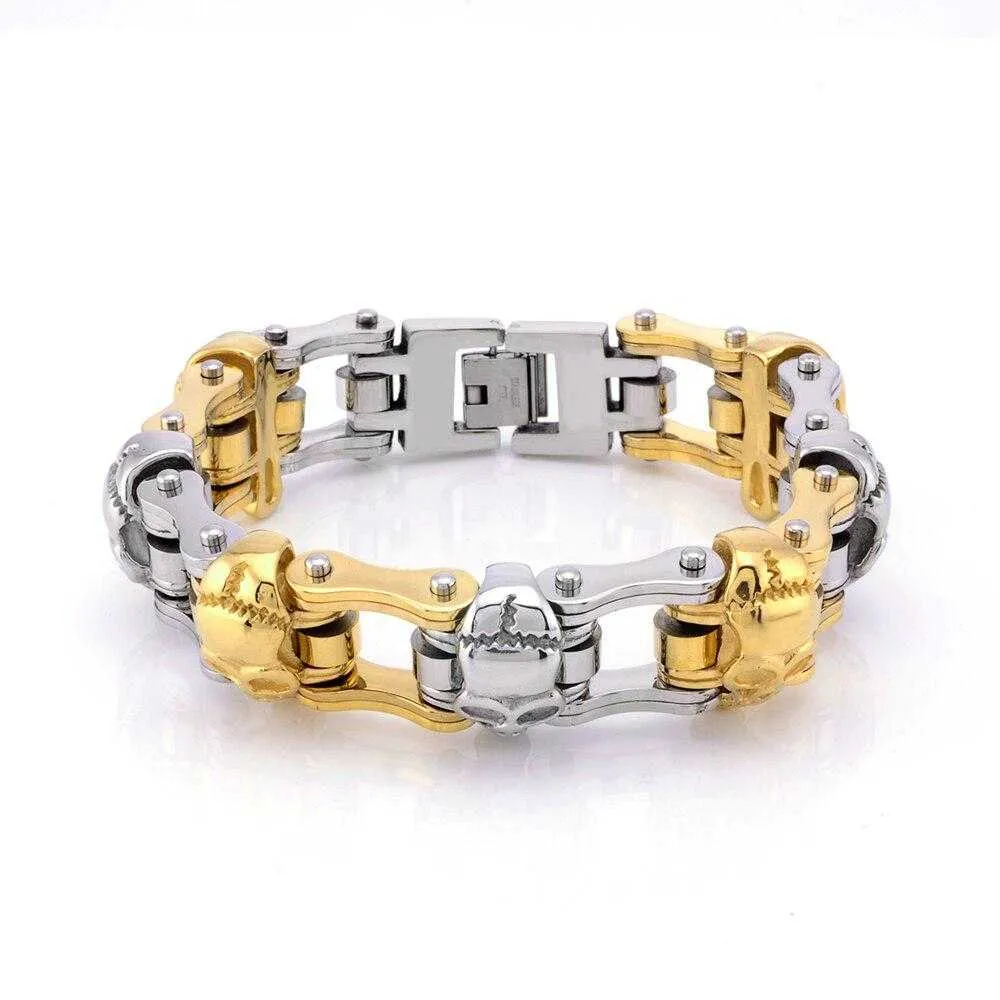Cycolinks Skull Mens Bike Chain Bracelet
