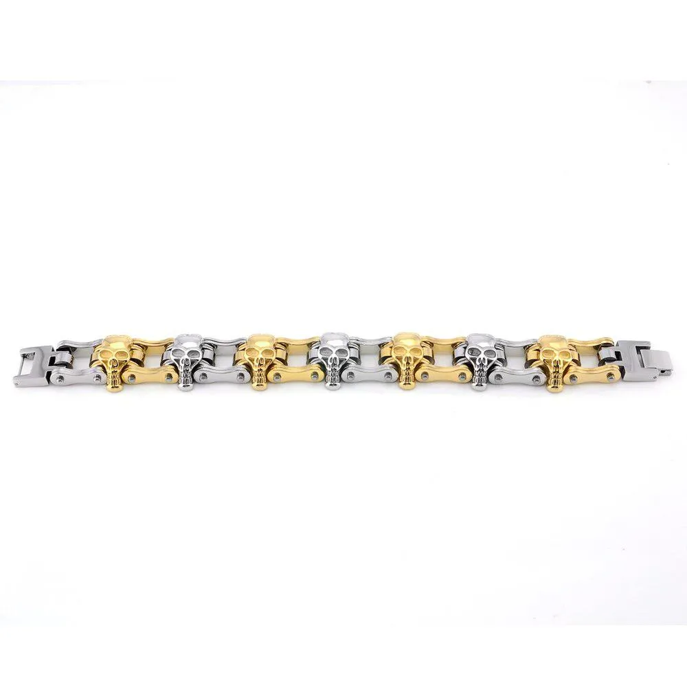 Cycolinks Skull Mens Bike Chain Bracelet