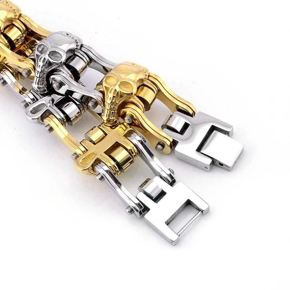 Cycolinks Skull Mens Bike Chain Bracelet