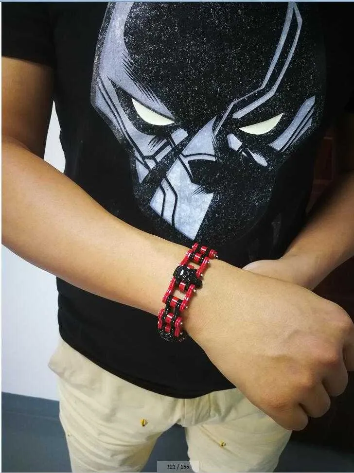 Cycolinks Skull Mens Bike Chain Bracelet