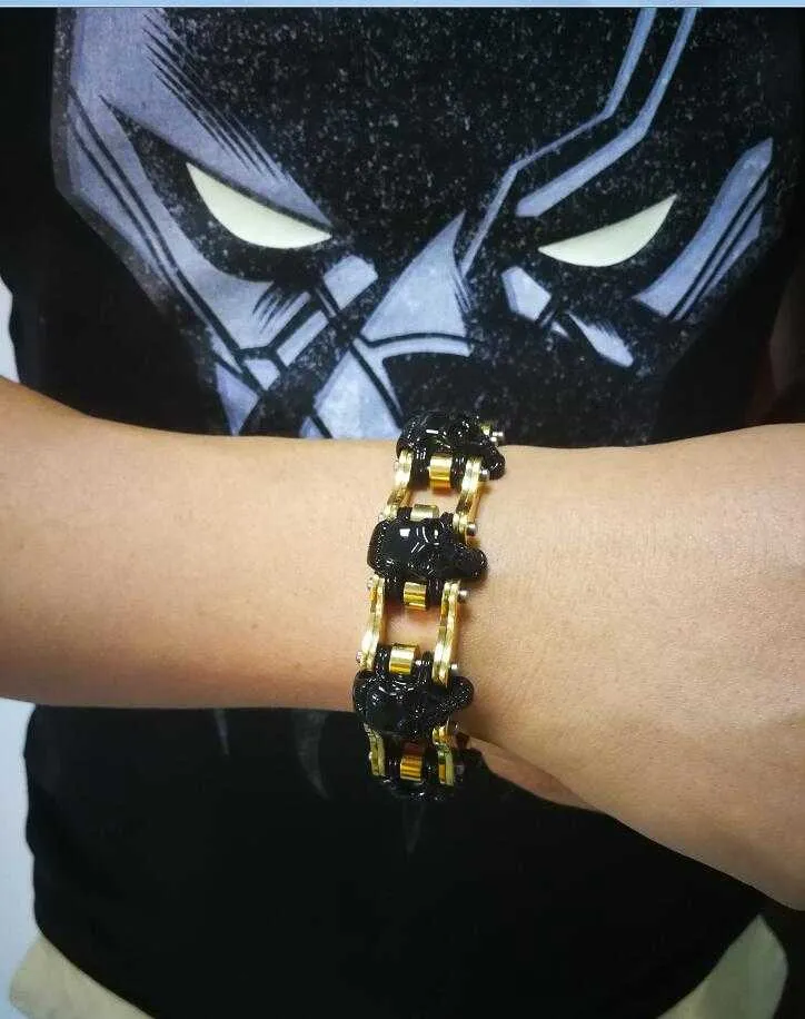 Cycolinks Skull Mens Bike Chain Bracelet