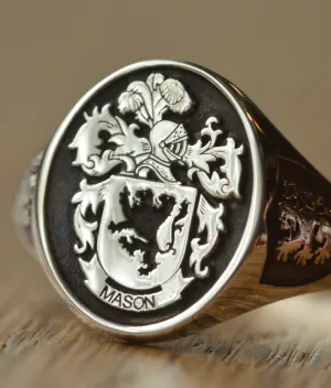 Design Your Own Family Crest Ring - Mason Crest - Any Crest