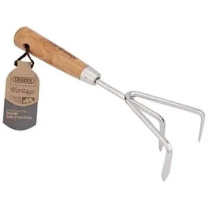 Draper Heritage Stainless Steel Hand Cultivator With Ash Handle Dr-99026