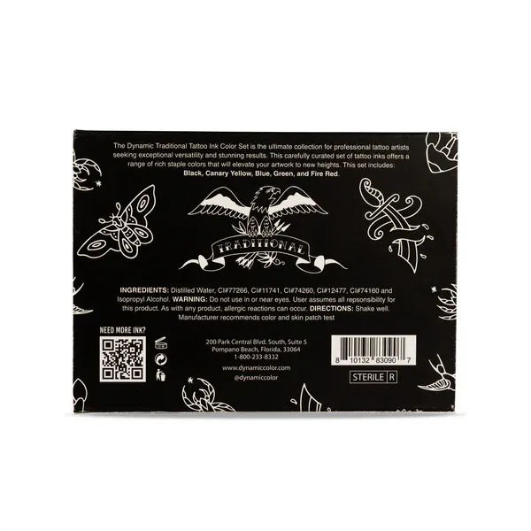 DYNAMIC TATTOO INK TRADITIONAL 1OZ COLOR SET