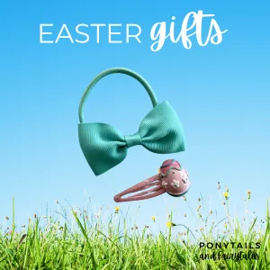 Easter Gift Set: Egg Snap Clip and Hair Tie
