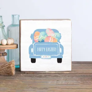 Easter Truck Decorative Wooden Block