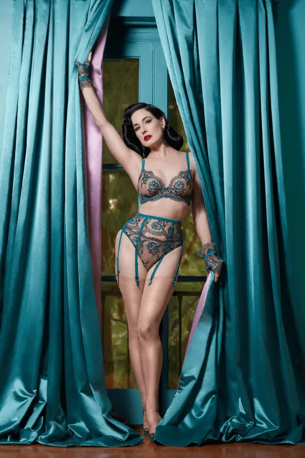 Evelina Lurex G-String - Peacock