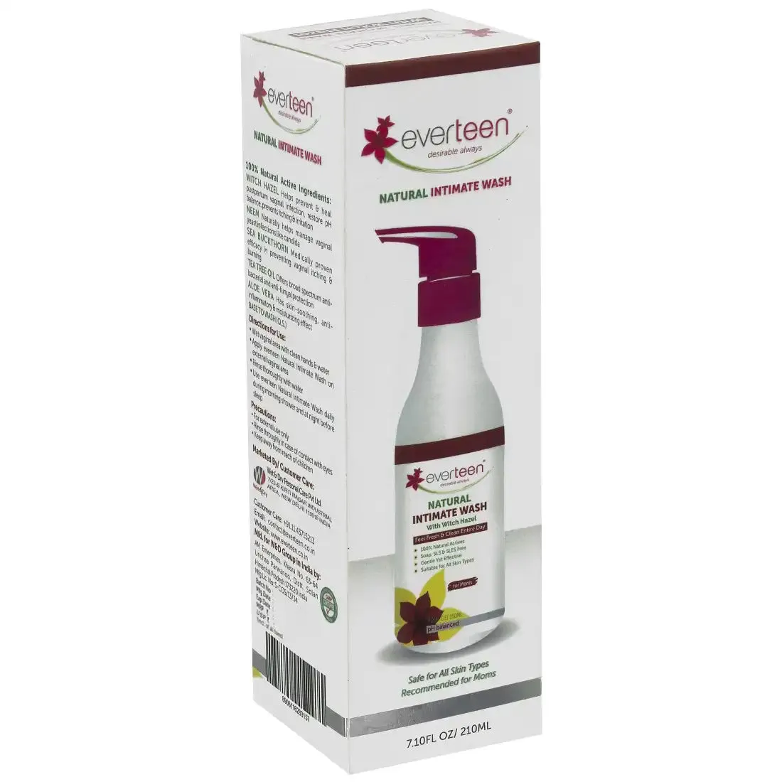everteen Combo: Bikini Line Hair Removal Creme SILKY and Witch Hazel Intimate Wash for Moms