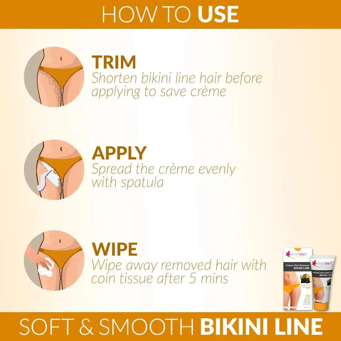 everteen RADIANCE Bikini Line Hair Remover Creme - 50 g